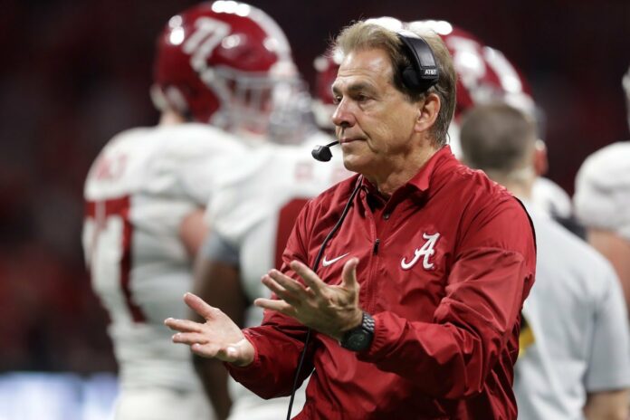 saban disappointed Nick Saban hands upturned in disbelief