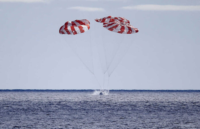 NASA's Orion Capsule Splashes Down In The Pacific After Successful Uncrewed Artemis I Moon Mission