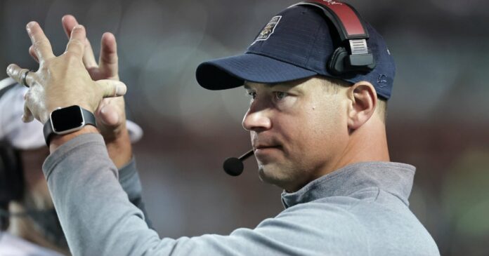Troy football coach Jon Sumrall Jon Sumrall closeup