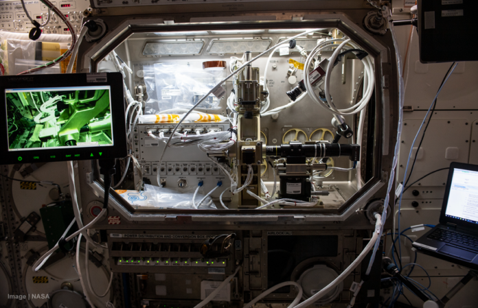 TBE's Ring Sheared Drop experiment facility aboard the ISS